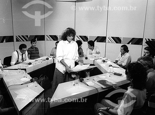  Jornalista Lúcia Leme durante o programa Sem Censura - década de 80  - Rio de Janeiro - Rio de Janeiro (RJ) - Brasil