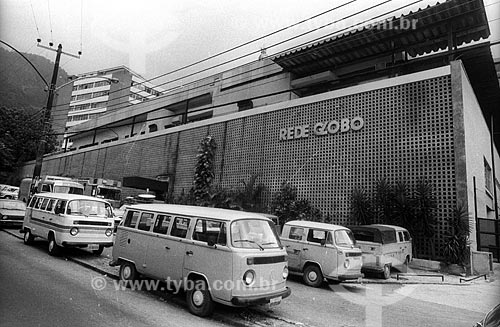  Fachada do edifício sede da Rede Globo - década de 90  - Rio de Janeiro - Rio de Janeiro (RJ) - Brasil