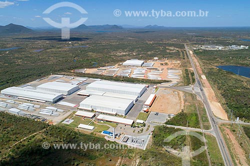  Foto feita com drone do Terminal Intermodal de Cargas (TIC) - parte do Complexo Industrial e Portuário do Pecém  - Caucaia - Ceará (CE) - Brasil
