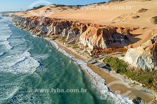 Foto feita com drone do Monumento Natural das Falésias de Beberibe  - Beberibe - Ceará (CE) - Brasil