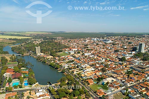  Foto feita com drone do lago artificial na cidade de Bebedouro  - Bebedouro - São Paulo (SP) - Brasil