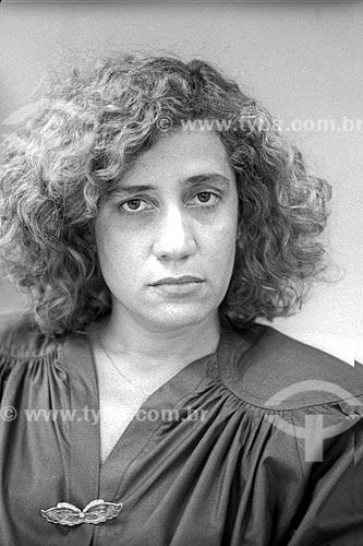  Detalhe da jornalista Miriam Leitão - década de 80  - Rio de Janeiro - Rio de Janeiro (RJ) - Brasil