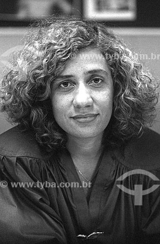  Detalhe da jornalista Miriam Leitão - década de 80  - Rio de Janeiro - Rio de Janeiro (RJ) - Brasil