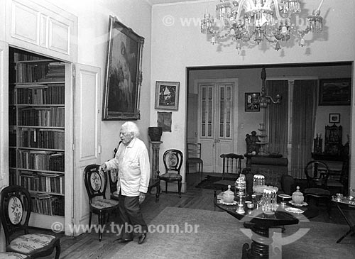  Austregésilo de Athayde - Imortal da Academia Brasileira de Letras (cadeira 8) desde 1951 - em sua casa - década de 80  - Rio de Janeiro - Rio de Janeiro (RJ) - Brasil