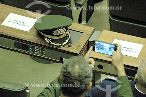  Quepe militar no plenário da Câmara dos Deputados durante a cerimônia de posse presidencial de Jair Bolsonaro  - Brasília - Distrito Federal (DF) - Brasil