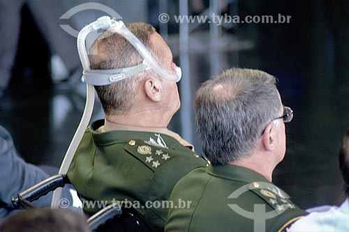  General Eduardo Villas Bôas - usando respirador - durante a cerimônia de posse de Sérgio Moro como Ministro da Justiça  - Brasília - Distrito Federal (DF) - Brasil