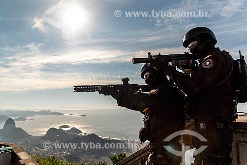  Treinamento do Batalhão de Operações Especiais (BOPE) no Cristo Redentor  - Rio de Janeiro - Rio de Janeiro (RJ) - Brasil