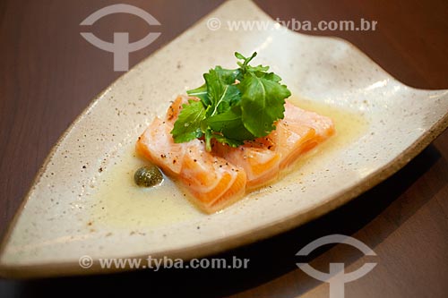  Detalhe de prato em restaurante japonês  - Cabo Frio - Rio de Janeiro (RJ) - Brasil