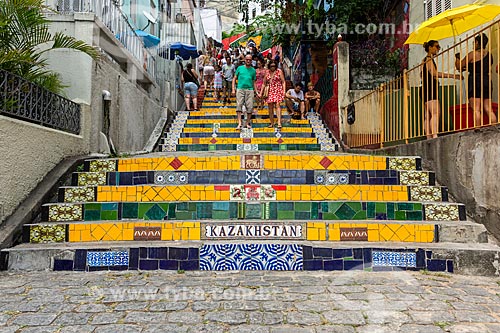  Público na Escadaria do Selarón  - Rio de Janeiro - Rio de Janeiro (RJ) - Brasil