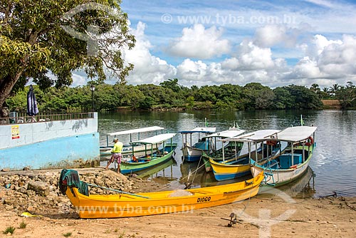  Barcos atracados às margens do Rio São Francisco  - Brejo Grande - Sergipe (SE) - Brasil