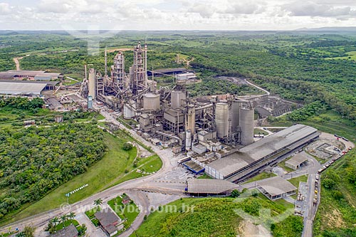  Foto feita com drone de fábrica de cimento da Votorantim S.A.  - Laranjeiras - Sergipe (SE) - Brasil