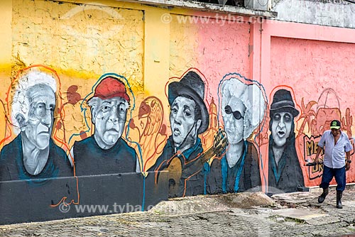 Muro com grafite no centro da cidade de Aracaju  - Aracaju - Sergipe (SE) - Brasil