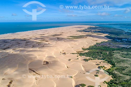  Foto feita com drone da APA de Piaçabuçu com a foz do Rio São Francisco ao fundo  - Piaçabuçu - Alagoas (AL) - Brasil