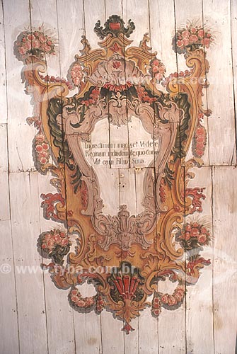  Detalhe de painel no teto da Igreja da Ordem Terceira de Nossa Senhora do Carmo (século XVIII) - década de 2000  - Diamantina - Minas Gerais (MG) - Brasil