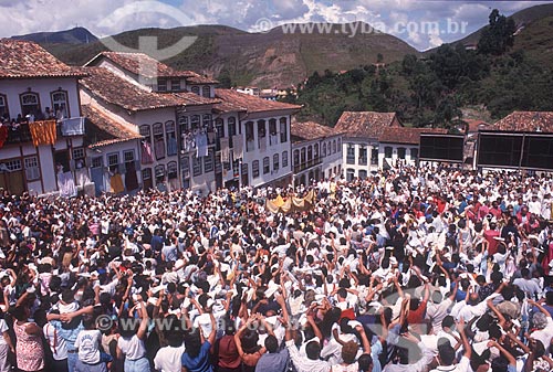  Procissão da Semana Santa no centro histórico da cidade de Ouro Preto - década de 90  - Ouro Preto - Minas Gerais (MG) - Brasil