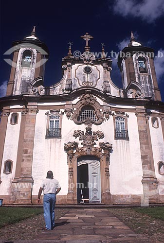  Fachada da Igreja de Nossa Senhora do Carmo (1756) - década de 80  - Ouro Preto - Minas Gerais (MG) - Brasil