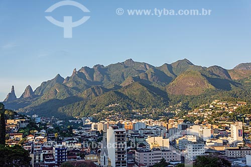  Vista geral da cidade de Teresópolis com o Pico Dedo de Deus ao fundo  - Teresópolis - Rio de Janeiro (RJ) - Brasil