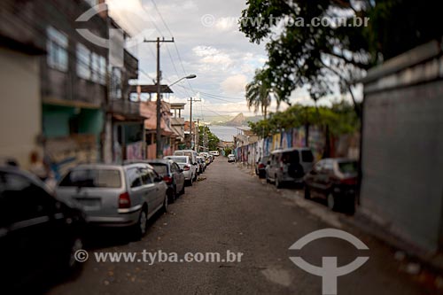  Rua na Favela Tavares Bastos com o Pão de Açúcar ao fundo  - Rio de Janeiro - Rio de Janeiro (RJ) - Brasil