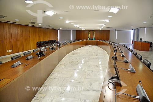  Sala de Reunião Suprema - antigo Salão Oval - localizada no 2º andar do Palácio do Planalto - sede do governo do Brasil - mobiliário projetado por Sérgio Rodrigues  - Brasília - Distrito Federal (DF) - Brasil