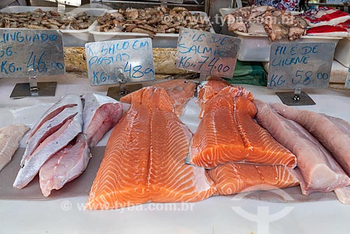  Detalhe de peixes à venda na Feira livre da Praça Nicarágua  - Rio de Janeiro - Rio de Janeiro (RJ) - Brasil