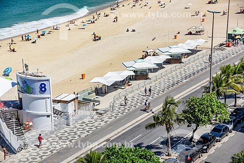  Vista de cima da orla da Praia de Ipanema - Posto 8  - Rio de Janeiro - Rio de Janeiro (RJ) - Brasil