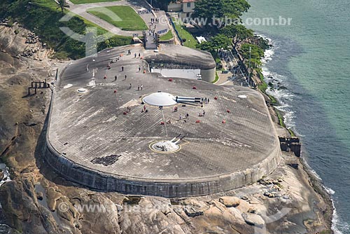  Foto aérea do antigo Forte de Copacabana (1914-1987), atual Museu Histórico do Exército  - Rio de Janeiro - Rio de Janeiro (RJ) - Brasil