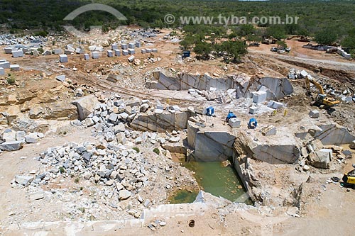  Foto feita com drone de extração em mina de mármore  - São José do Seridó - Rio Grande do Norte (RN) - Brasil