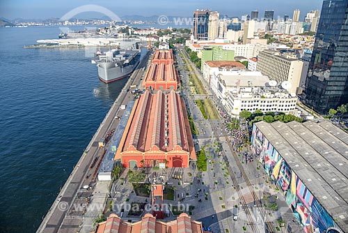  Foto aérea do Armazéns do Cais da Gamboa - Porto do Rio de Janeiro  - Rio de Janeiro - Rio de Janeiro (RJ) - Brasil