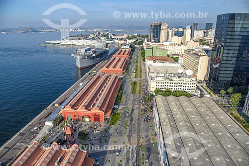  Foto aérea do Armazéns do Cais da Gamboa - Porto do Rio de Janeiro  - Rio de Janeiro - Rio de Janeiro (RJ) - Brasil