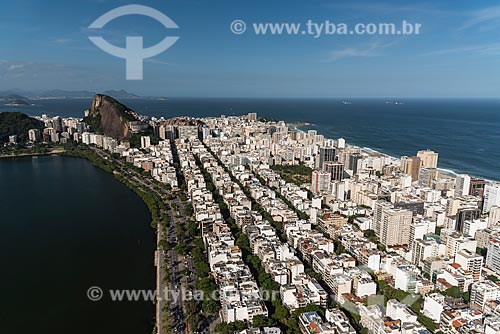  Foto aérea do bairro de Ipanema com a Lagoa Rodrigo de Freitas à esquerda  - Rio de Janeiro - Rio de Janeiro (RJ) - Brasil