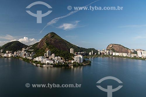  Foto aérea do Morro dos Cabritos na Lagoa Rodrigo de Freitas  - Rio de Janeiro - Rio de Janeiro (RJ) - Brasil