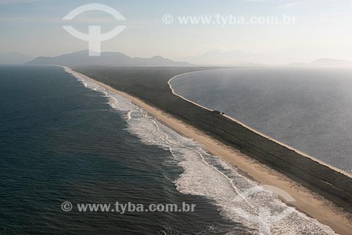  Foto aérea da Restinga da Marambaia - área protegida pela Marinha do Brasil  - Rio de Janeiro - Rio de Janeiro (RJ) - Brasil