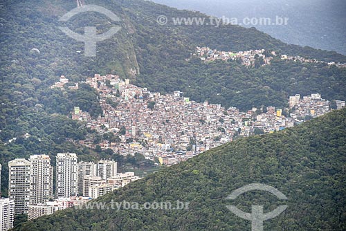  Foto aérea do bairro de São Conrado com a Favela da Rocinha  - Rio de Janeiro - Rio de Janeiro (RJ) - Brasil