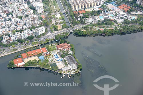  Foto aérea da Lagoa Rodrigo de Freitas com o canal da Jardim de Alah e o Clube dos Caiçaras  - Rio de Janeiro - Rio de Janeiro (RJ) - Brasil