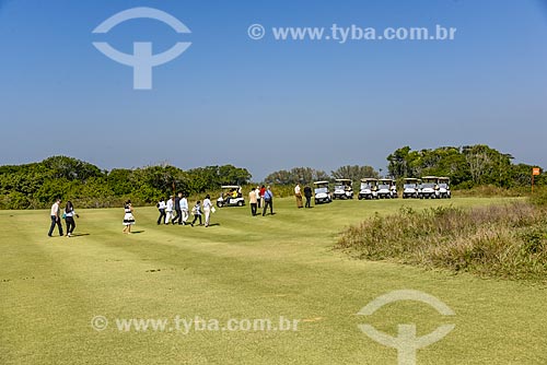  Carrinhos de golfe no campo de Golfe da Barra da Tijuca - parte do Parque Olímpico Rio 2016  - Rio de Janeiro - Rio de Janeiro (RJ) - Brasil