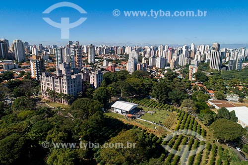  Foto feita com drone da colheita urbana de café no Instituto Biológico  - São Paulo - São Paulo (SP) - Brasil