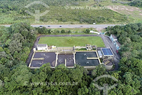  Foto feita com drone da Estação de Tratamento de Água (ETA) Massaguaçu  - Caraguatatuba - São Paulo (SP) - Brasil