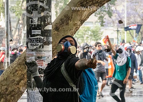  Manifestações contra o governo do presidente Sebastián Piñera, a desigualdade social e a repressão - Manifestação chamada de Supersegunda  - Santiago - Província de Santiago - Chile