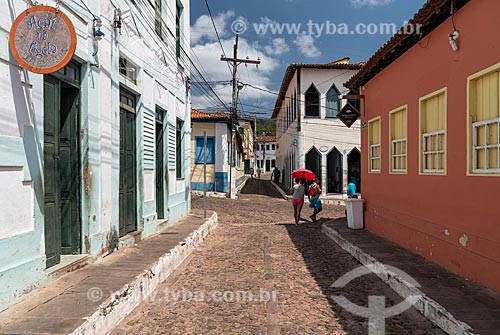  Rua com casas coloridas  - Lençóis - Bahia (BA) - Brasil