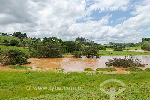  Vista de área rural de Guarani, inundada por cheia do Rio Pomba  - Guarani - Minas Gerais (MG) - Brasil