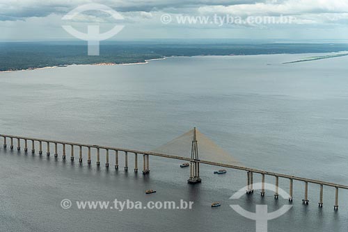  Vista área da Ponte Jornalista Phelippe Daou (2011) - também conhecida como Ponte Rio Negro  - Manaus - Amazonas (AM) - Brasil