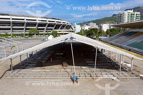  Hospital de campanha sendo montado no Estádio Célio de Barros ao lado do Estádio do Maracanã - Crise do Coronavírus  - Rio de Janeiro - Rio de Janeiro (RJ) - Brasil