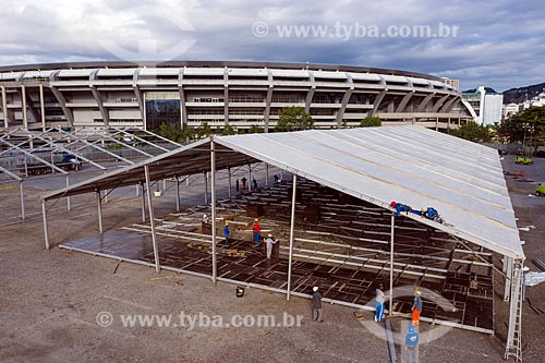 Hospital de campanha sendo montado no Estádio Célio de Barros ao lado do Estádio do Maracanã - Crise do Coronavírus  - Rio de Janeiro - Rio de Janeiro (RJ) - Brasil