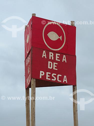  Placa de sinalização na Praia de Cidreira  - Cidreira - Rio Grande do Sul (RS) - Brasil