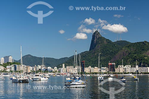  Vista de barcos ancorados na Enseada de Botafogo  - Rio de Janeiro - Rio de Janeiro (RJ) - Brasil