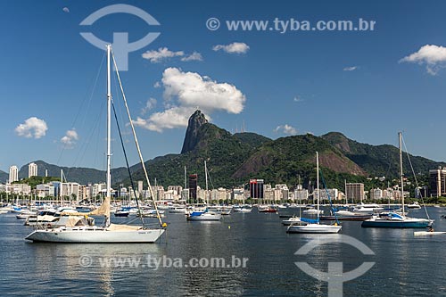  Vista de barcos ancorados na Enseada de Botafogo  - Rio de Janeiro - Rio de Janeiro (RJ) - Brasil