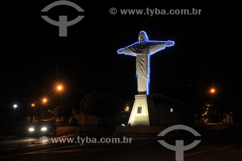 Estátua de Jesus Cristo na entrada da cidade de Cedral - Cedral - São Paulo (SP) - Brasil