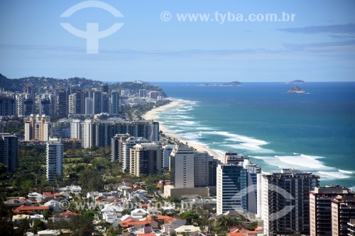 Foto aérea de prédios na orla da Praia da Barra da Tijuca - Rio de Janeiro - Rio de Janeiro (RJ) - Brasil