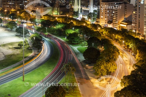 Vista noturna da Avenida das Nações Unidas na orla da Praia de Botafogo - Rio de Janeiro - Rio de Janeiro (RJ) - Brasil