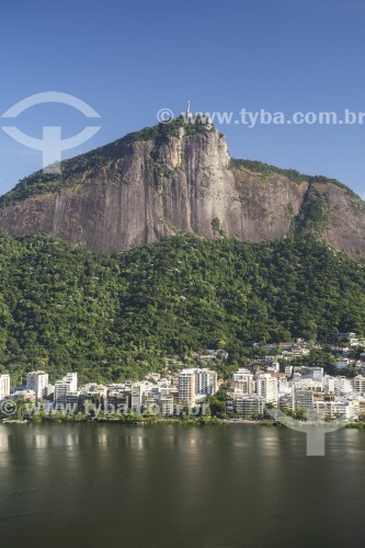 Lagoa Rodrigo de Freitas com Morro do Corcovado ao fundo  - Rio de Janeiro - Rio de Janeiro (RJ) - Brasil